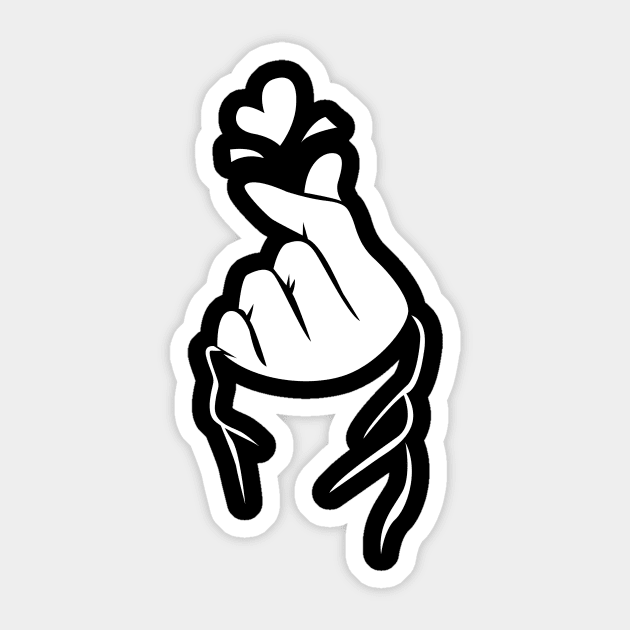 Korean Finger Heart Sticker by aografz